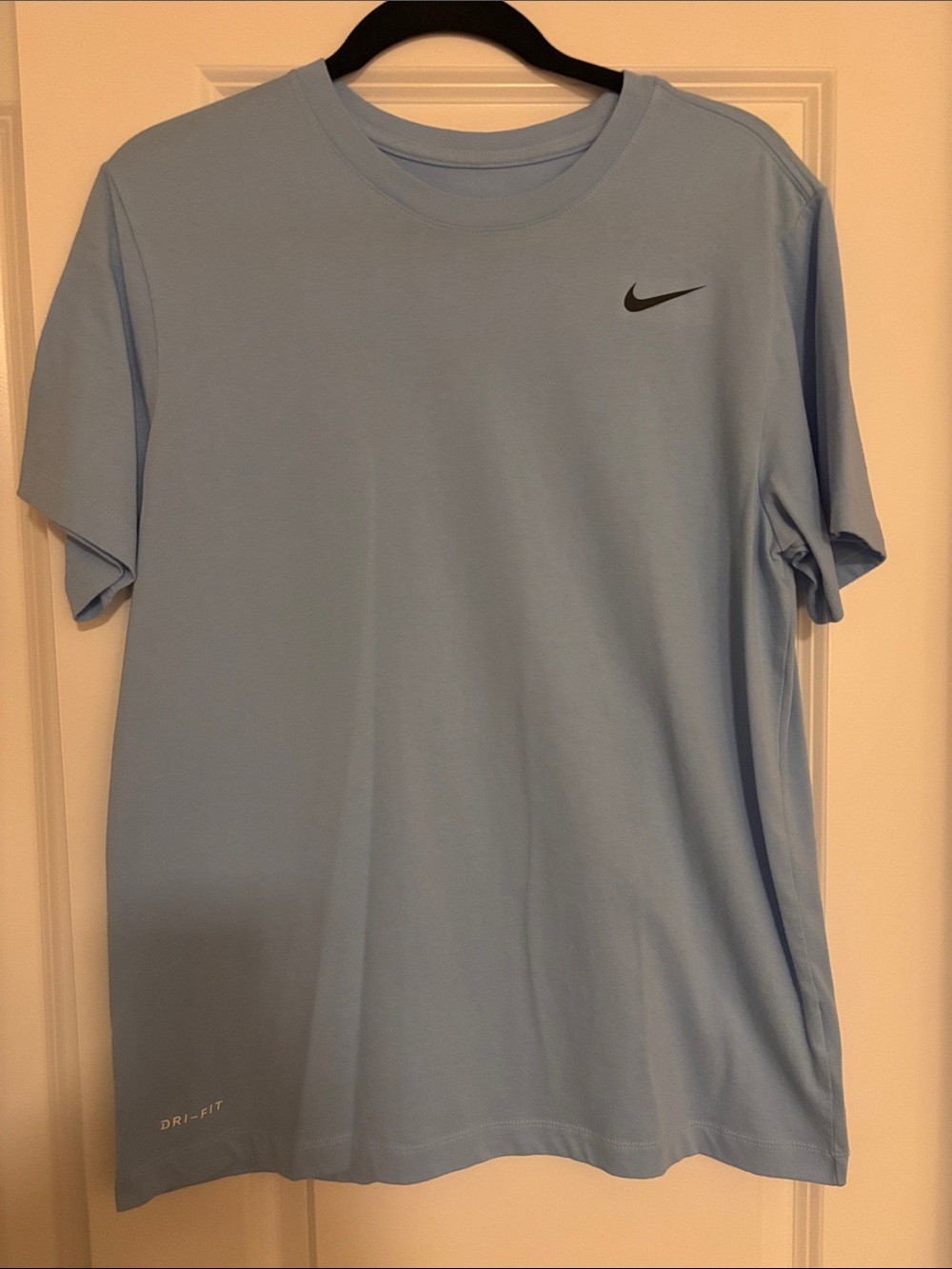 Nike Light Blue Short Sleeve Dri-FIT Tee with Black Swoosh